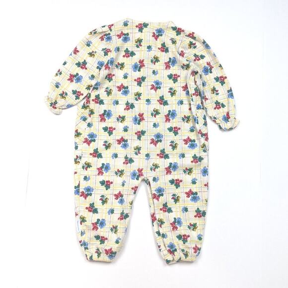 Vintage Healthtex Romper Jumpsuit Baby Girls Size 18m Yellow Waffle Knit - Picture 3 of 4